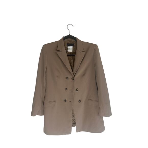 Piazza Sempione Women's Wool Blend Blazer IT 42 Beige Double-Breasted Jacket - Picture 3 of 12